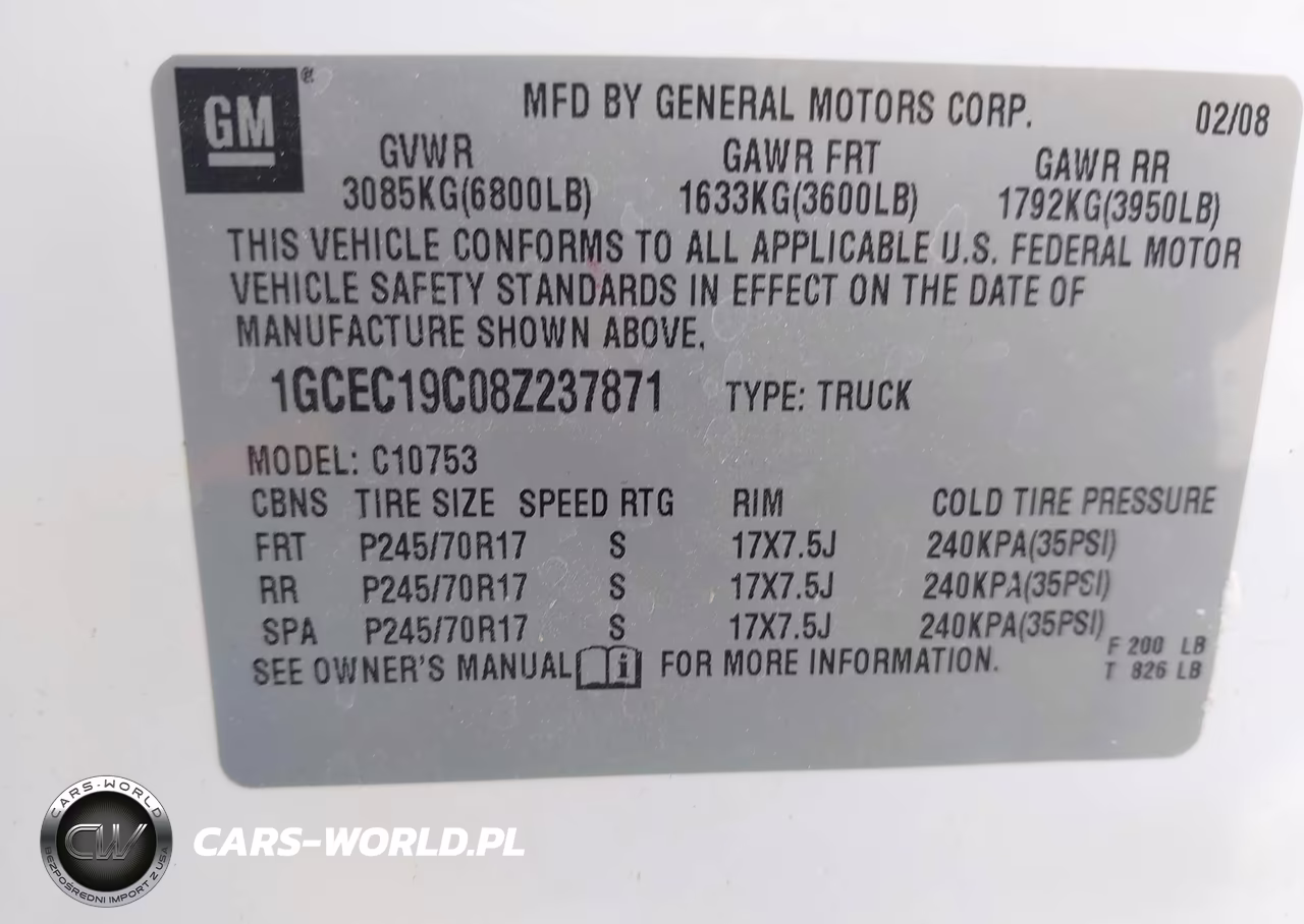 2008 Chevrolet Silverado 1500 Work Truck VIN:1GCEC19C08Z237871 - 9