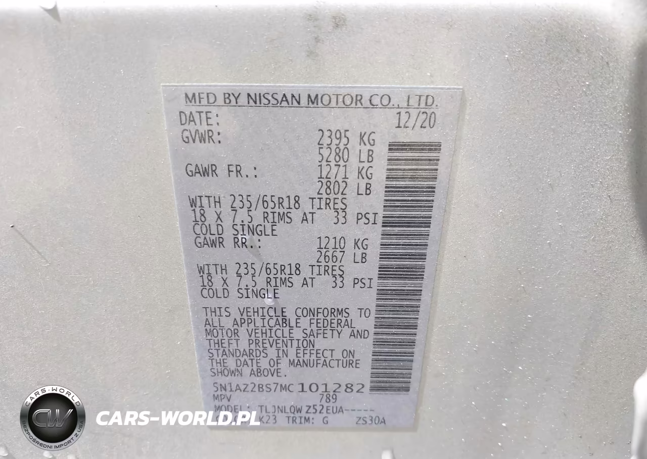 2021 Nissan Murano Sv Intelligent Awd VIN:5N1AZ2BS7MC101282 - 9