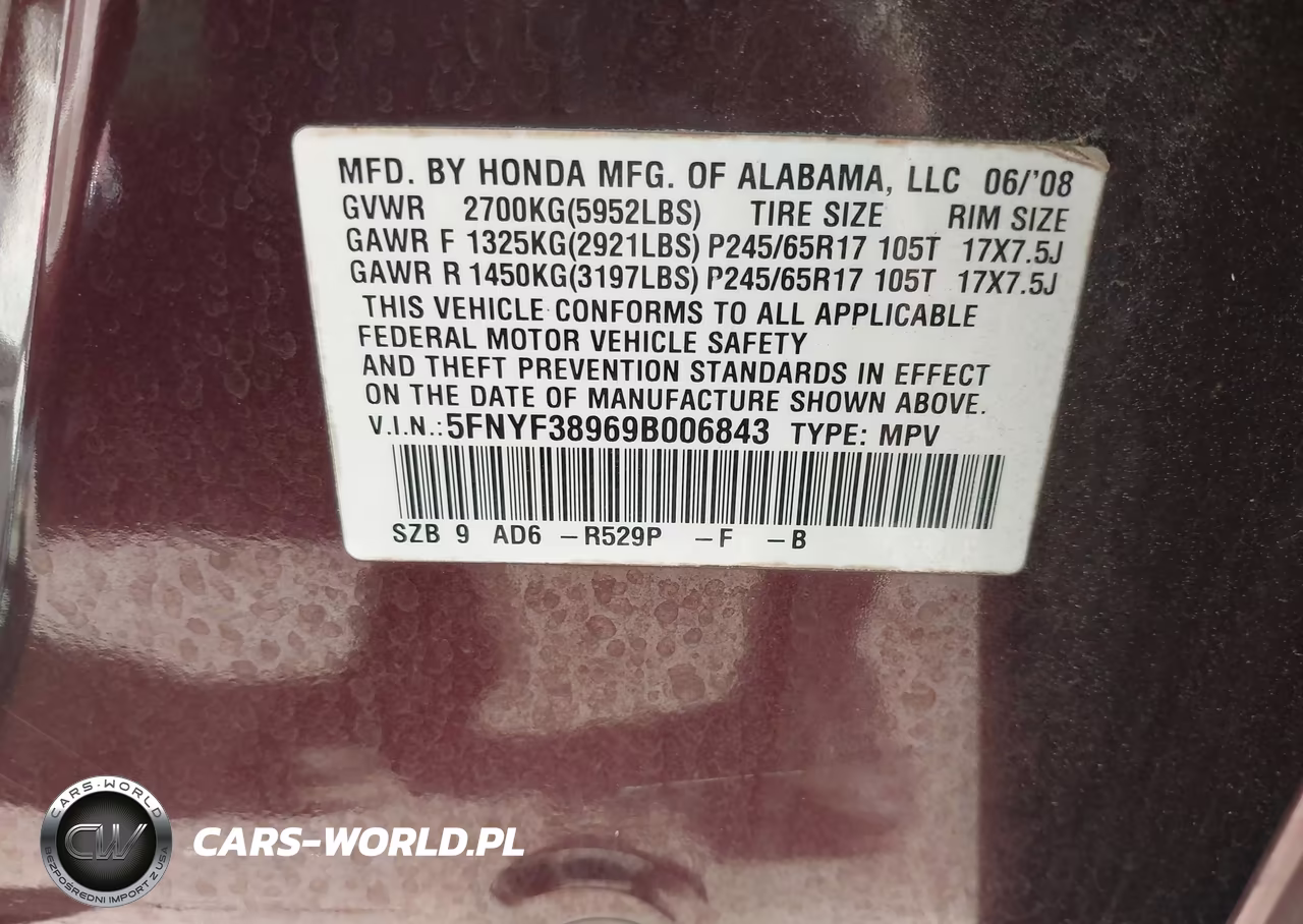 2009 Honda Pilot Touring VIN:5FNYF38969B006843 - 9