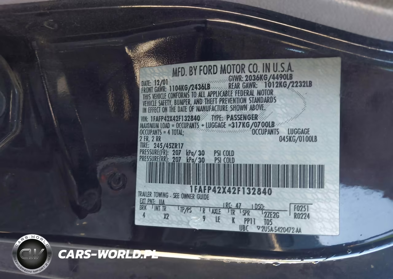 2002 Ford Mustang Gt VIN:1FAFP42X42F132840 - 9
