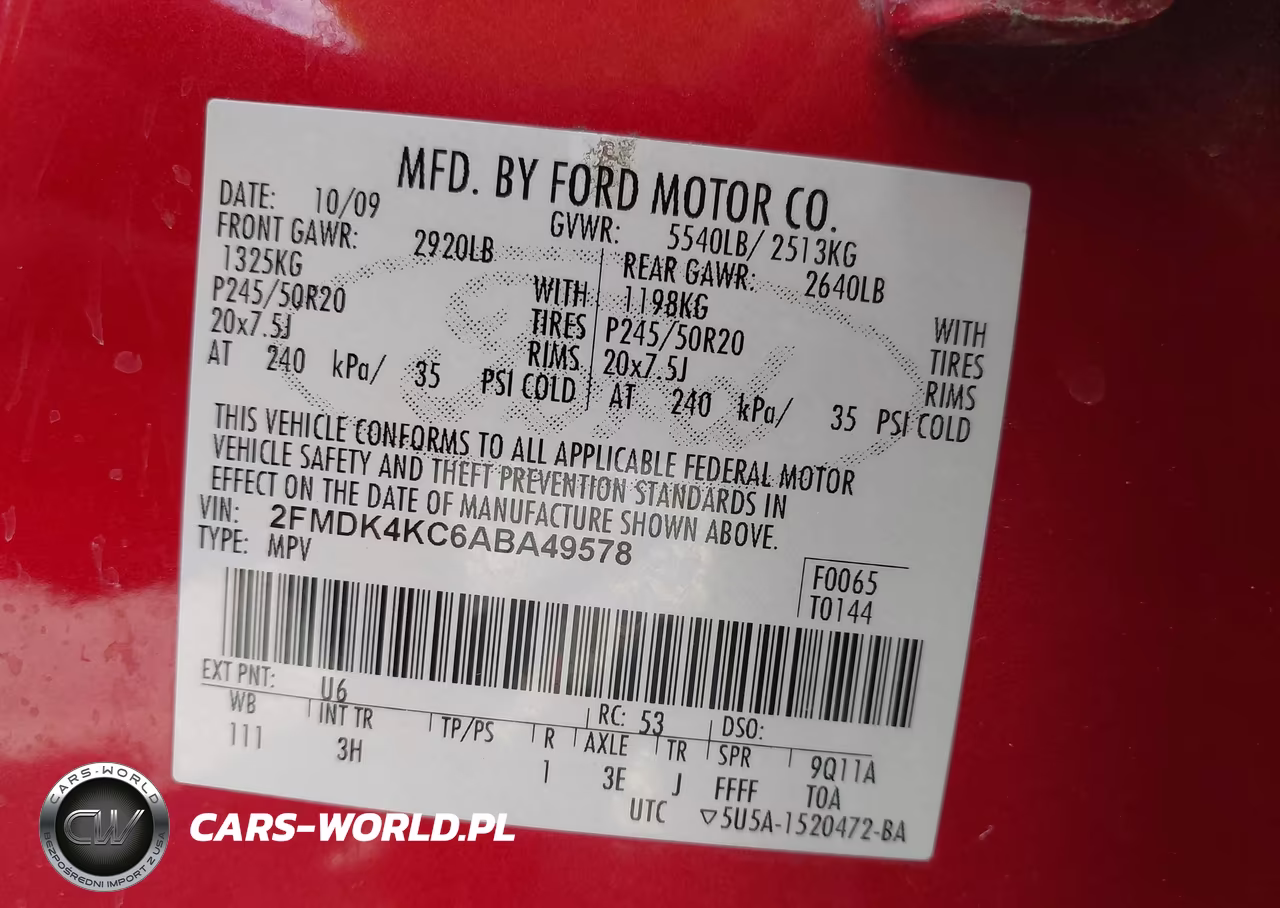 2010 Ford Edge Limited VIN:2FMDK4KC6ABA49578 - 9