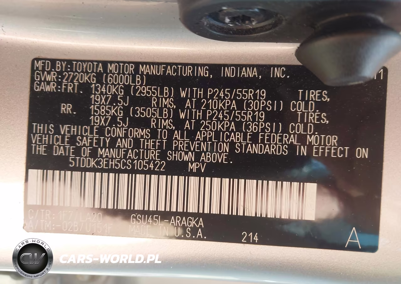 2012 Toyota Highlander Limited V6 VIN:5TDDK3EH5CS105422 - 9