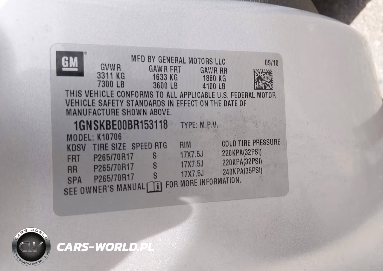 2011 Chevrolet Tahoe Lt VIN:1GNSKBE00BR153118 - 9