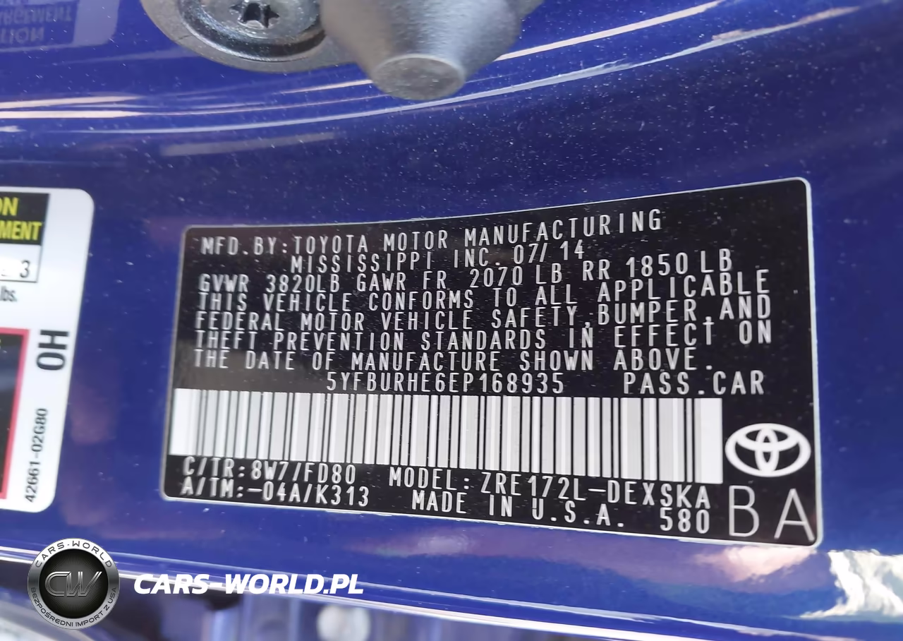 2014 Toyota Corolla S Plus VIN:5YFBURHE6EP168935 - 9
