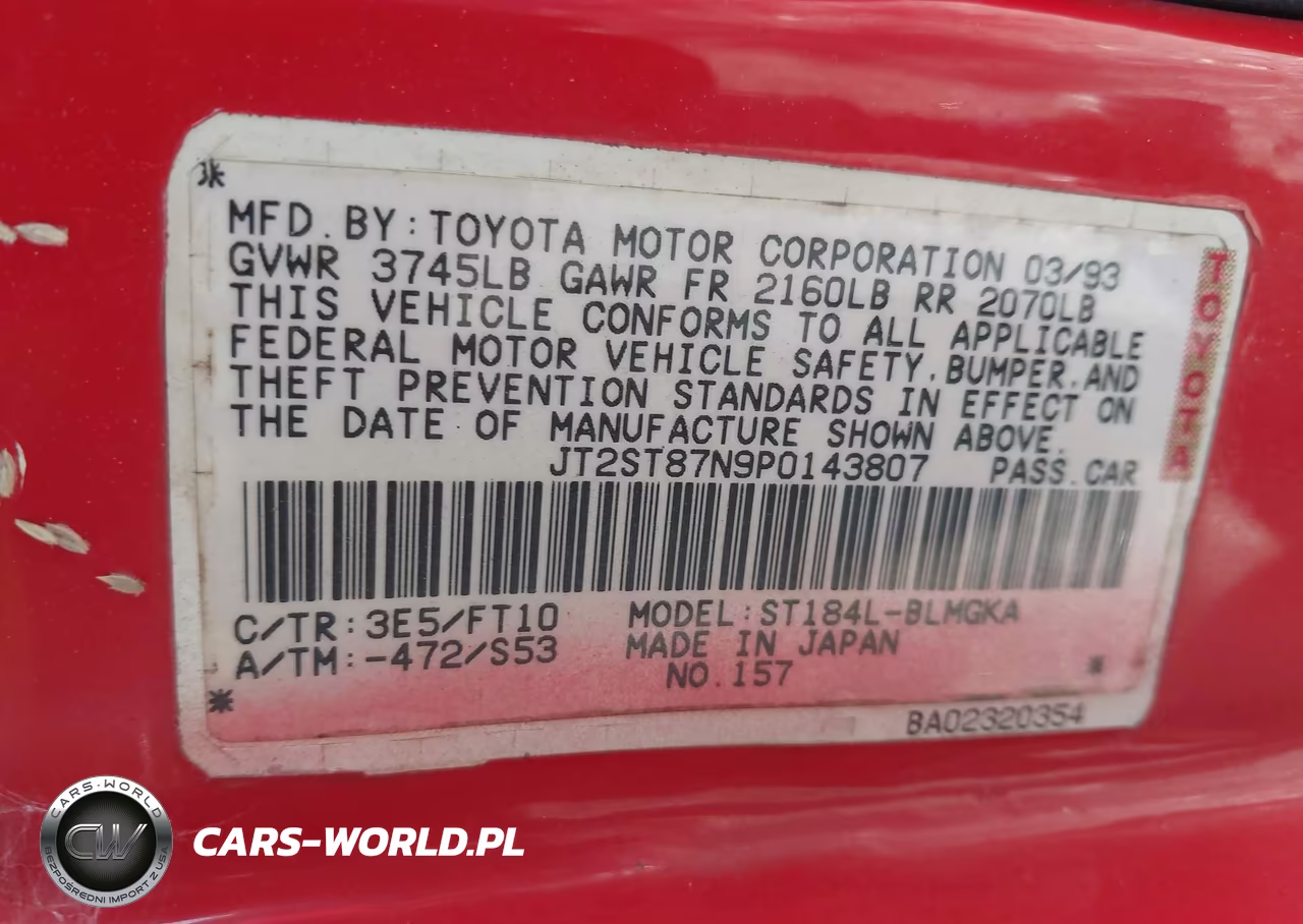 1993 Toyota Celica Gt VIN:JT2ST87N9P0143807 - 9
