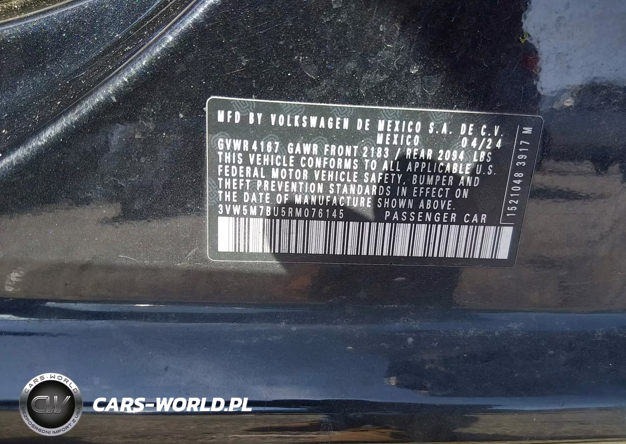 2024 Volkswagen Jetta 1.5T S VIN:3VW5M7BU5RM076145 - 9