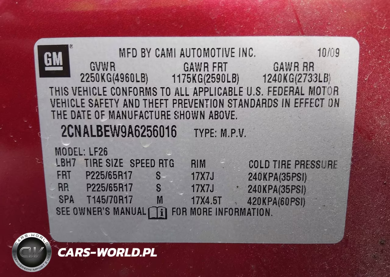2010 Chevrolet Equinox Ls VIN:2CNALBEW9A6256016 - 9