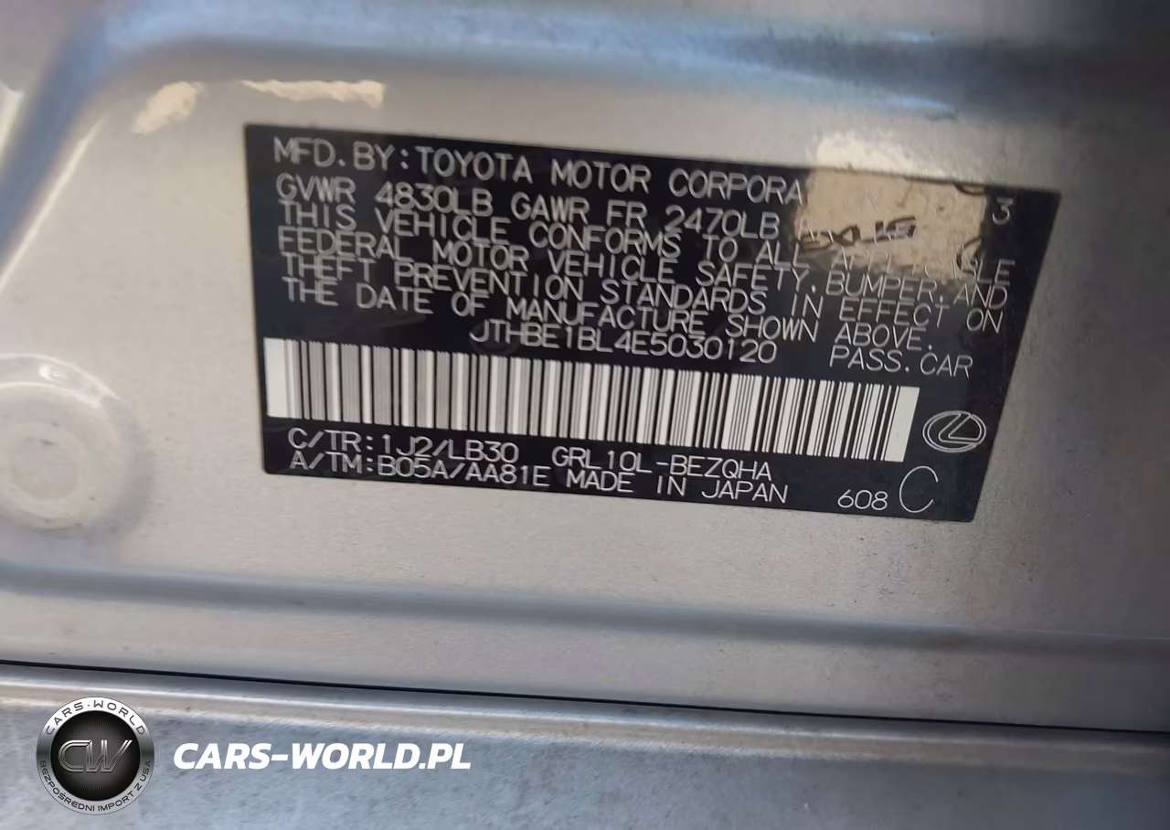 2014 Lexus Gs 350 VIN:JTHBE1BL4E5030120 - 9