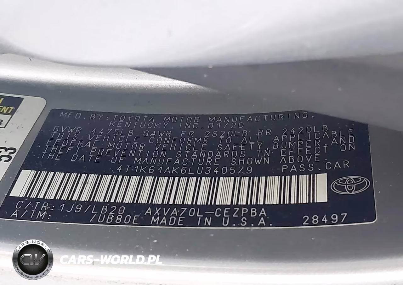 2020 Toyota Camry Xse VIN:4T1K61AK6LU340579 - 9