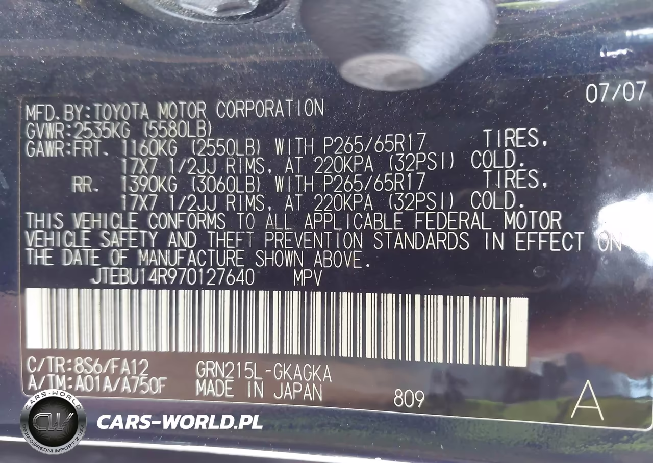 2007 Toyota 4Runner Sr5 VIN:JTEBU14R970127640 - 9