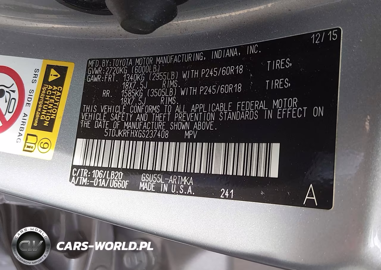 2016 Toyota Highlander Xle VIN:5TDJKRFHXGS237408 - 9