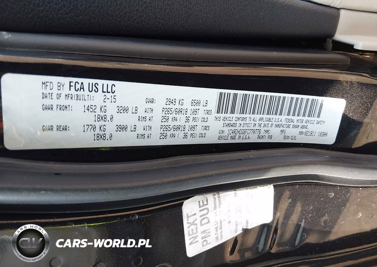 2015 Dodge Durango Limited VIN:1C4RDHDG6FC770776 - 9