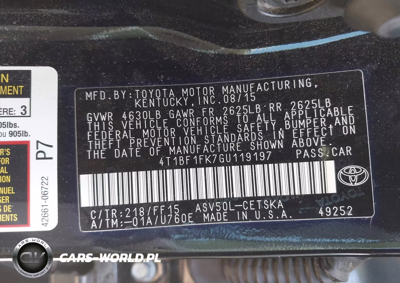 2016 Toyota Camry Se VIN:4T1BF1FK7GU119197 - 9