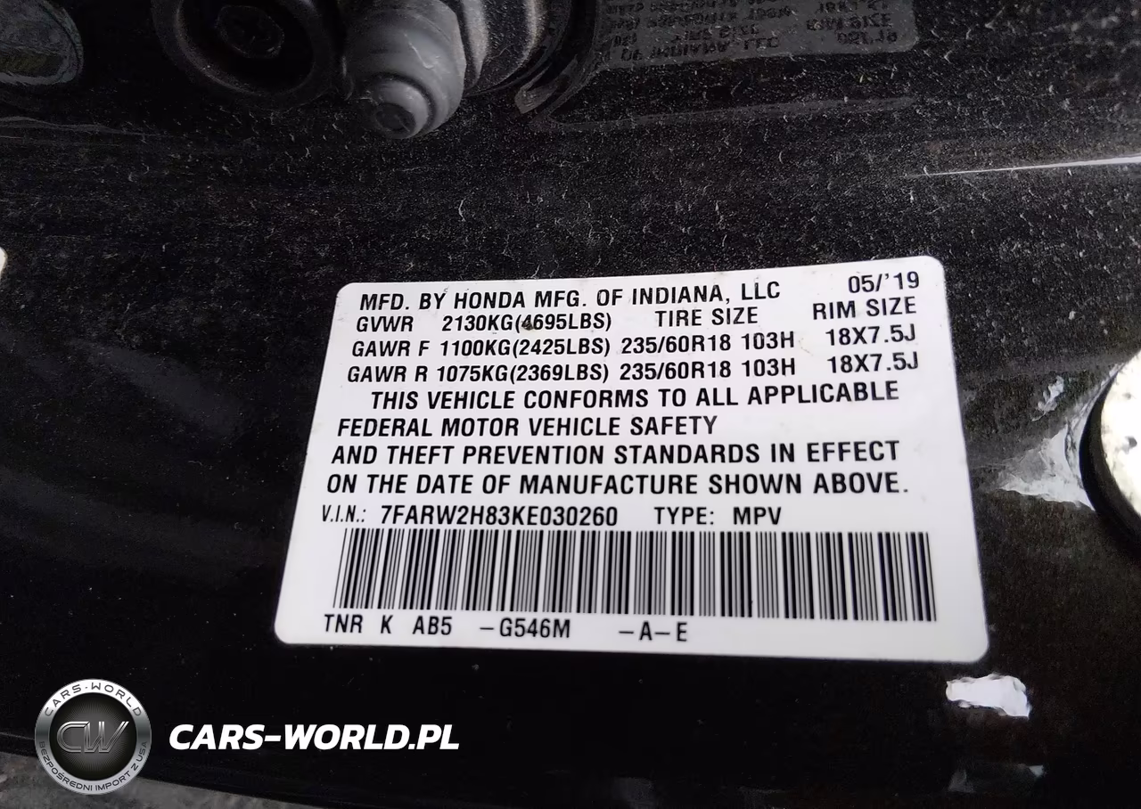2019 Honda Cr-V Ex-L VIN:7FARW2H83KE030260 - 9