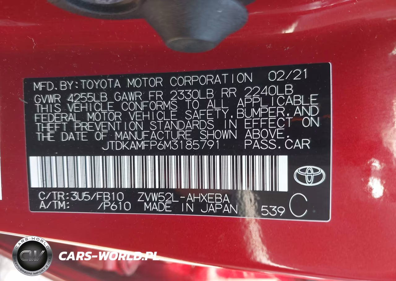2021 Toyota Prius Prime Le VIN:JTDKAMFP6M3185791 - 9