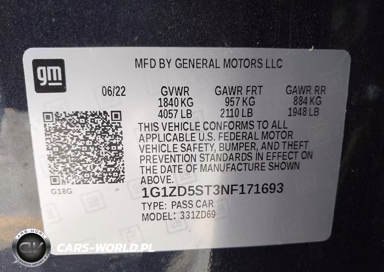 2022 Chevrolet Malibu Fwd Lt VIN:1G1ZD5ST3NF171693 - 9