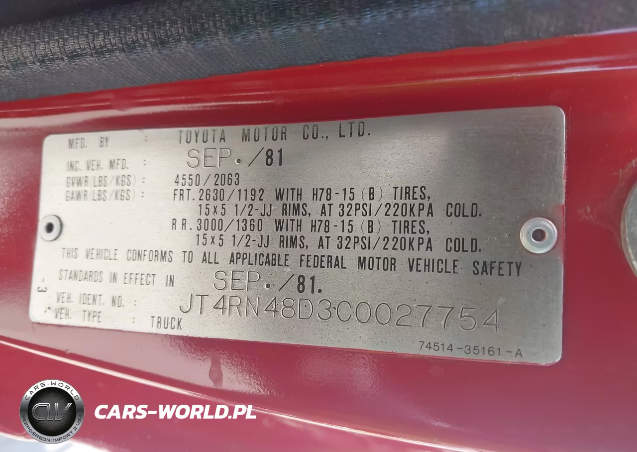 1982 Toyota Pickup Rn48 VIN:JT4RN48D3C0027754 - 9