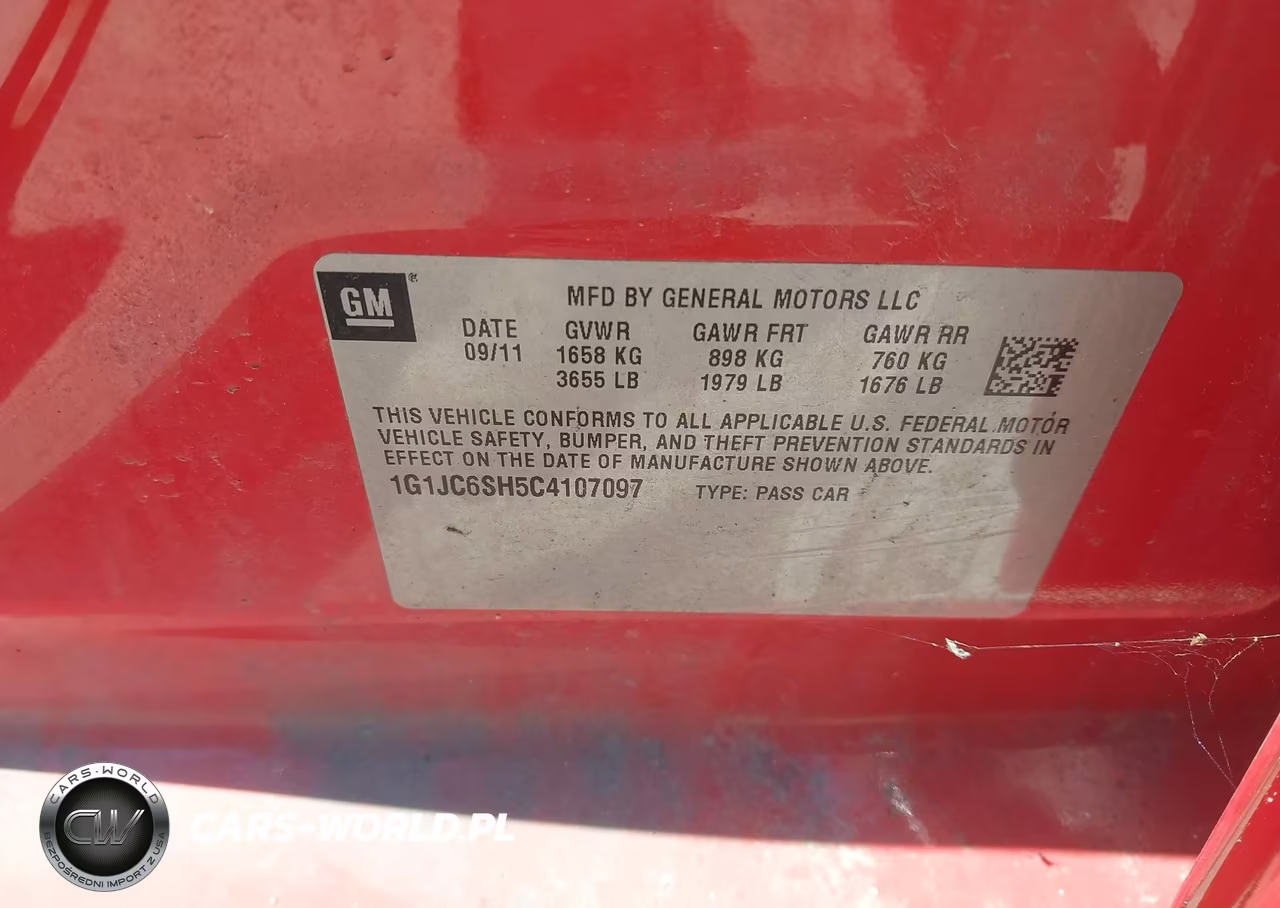 2012 Chevrolet Sonic 2Lt VIN:1G1JC6SH5C4107097 - 9