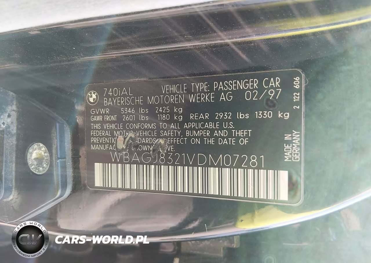 1997 BMW 740Il VIN:WBAGJ8321VDM07281 - 9