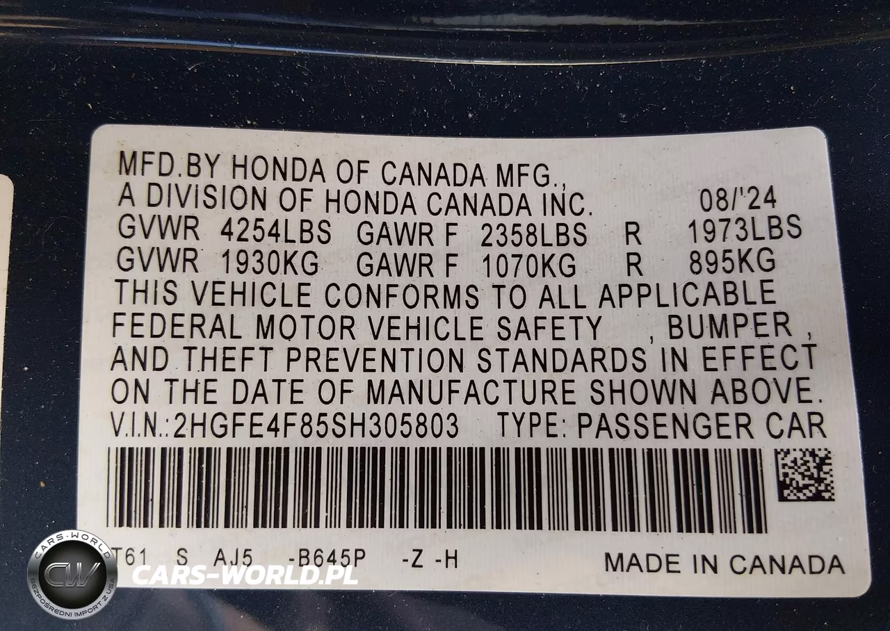 2025 Honda Civic Hybrid Sport-Sport Touring VIN:2HGFE4F85SH305803 - 9