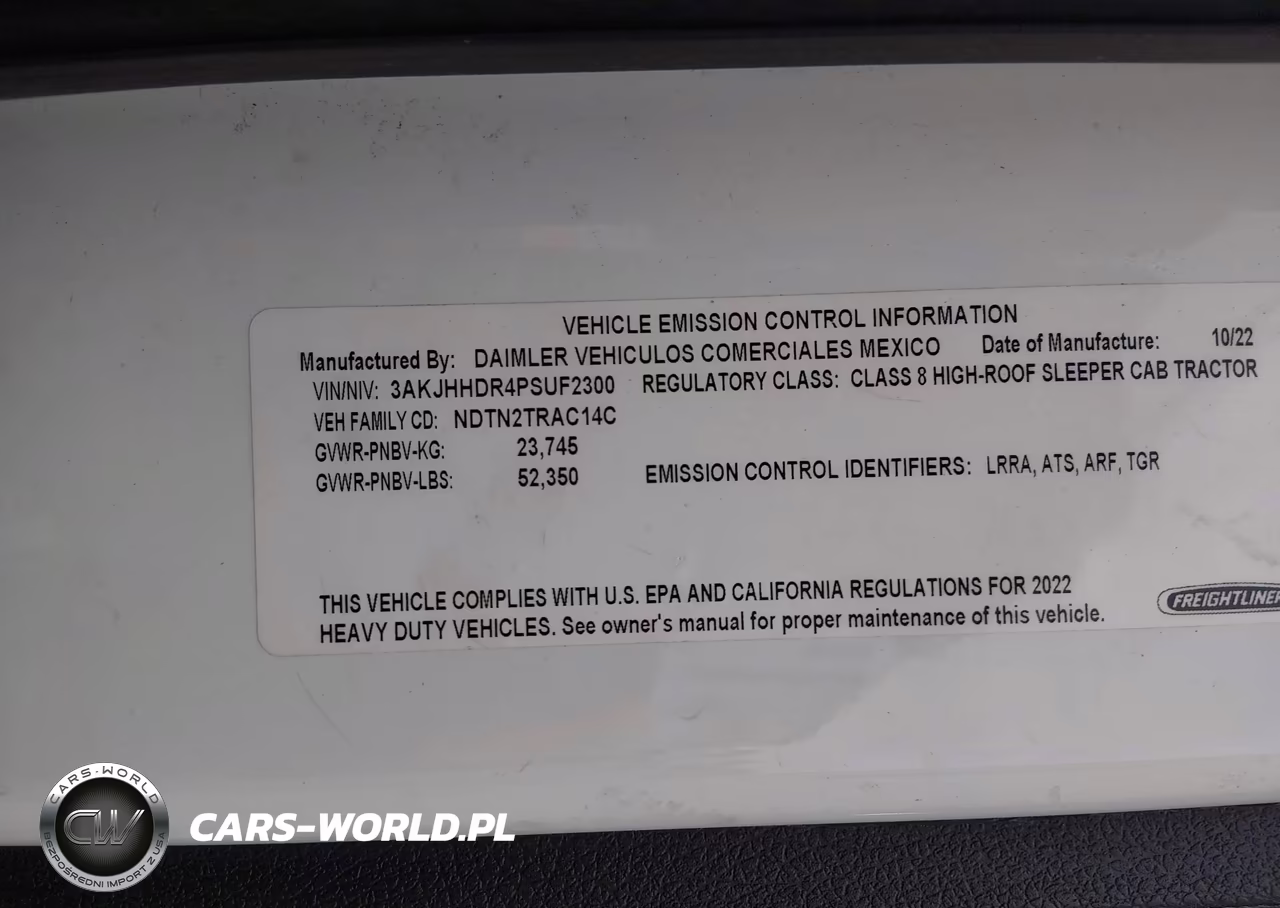 2023 Freightliner New Cascadia 126 VIN:3AKJHHDR4PSUF2300 - 9
