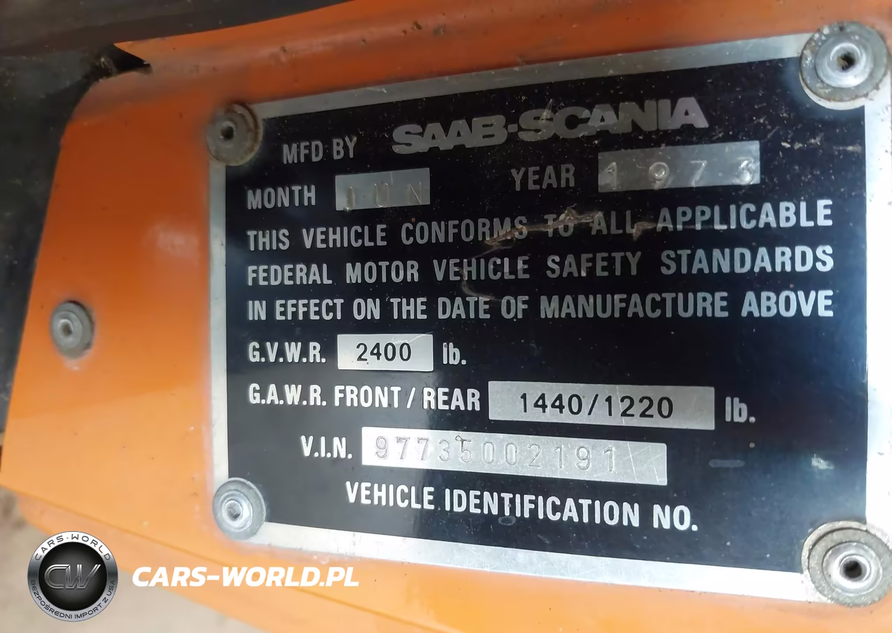 1973 Saab 900 VIN:97735002191 - 9