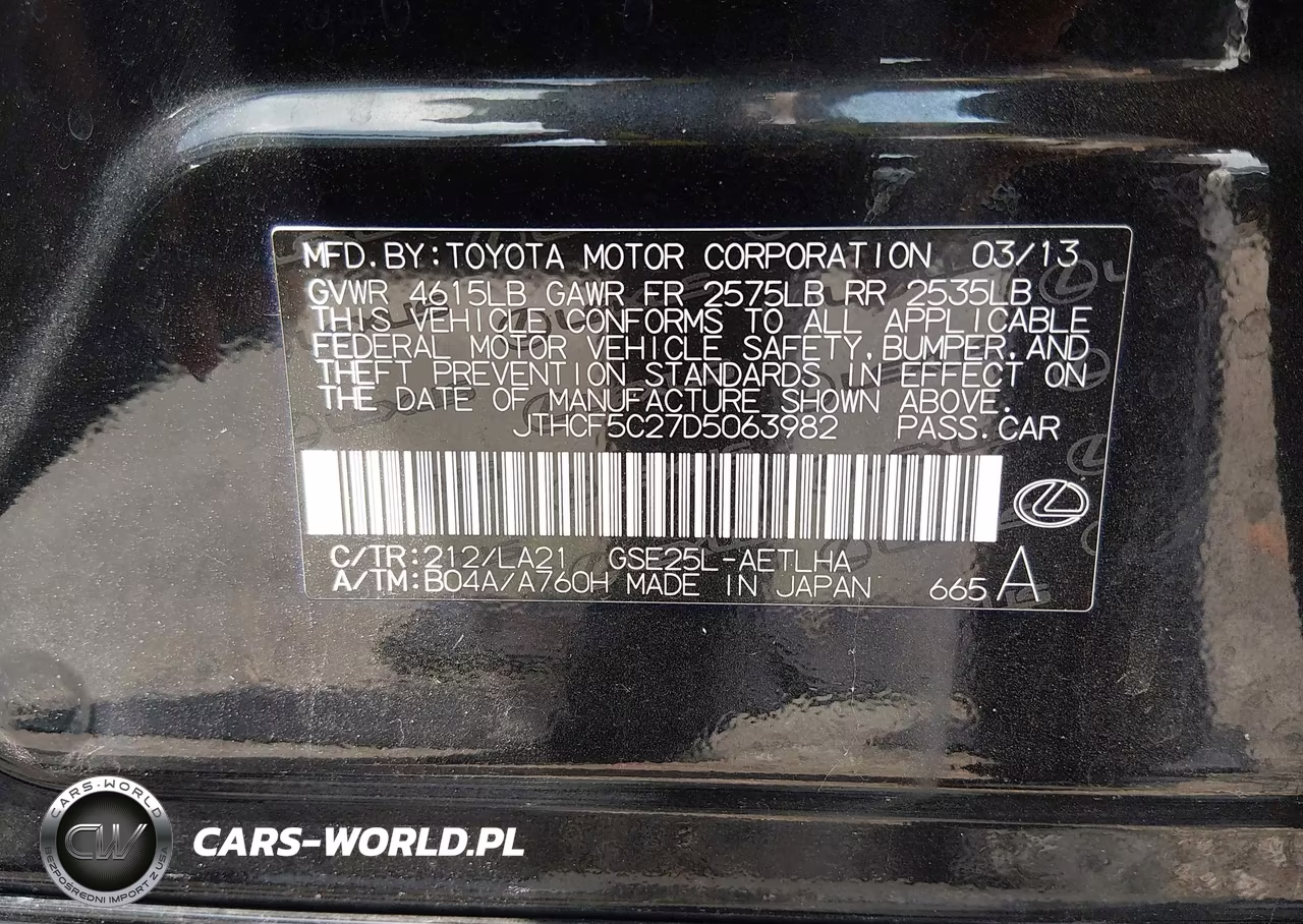 2013 Lexus Is 250 VIN:JTHCF5C27D5063982 - 9