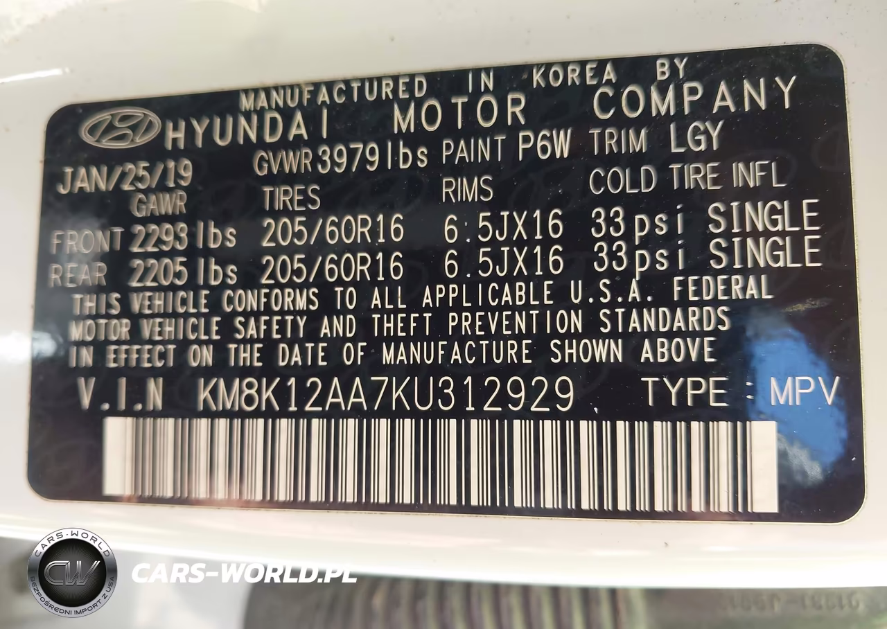 2019 Hyundai Kona Se VIN:KM8K12AA7KU312929 - 9