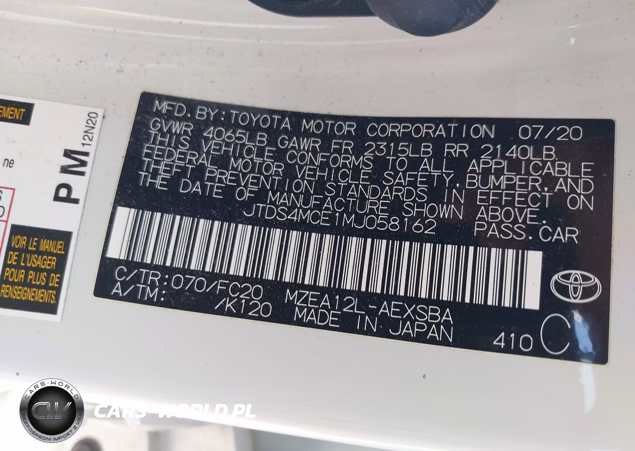 2021 Toyota Corolla Se VIN:JTDS4MCE1MJ058162 - 9