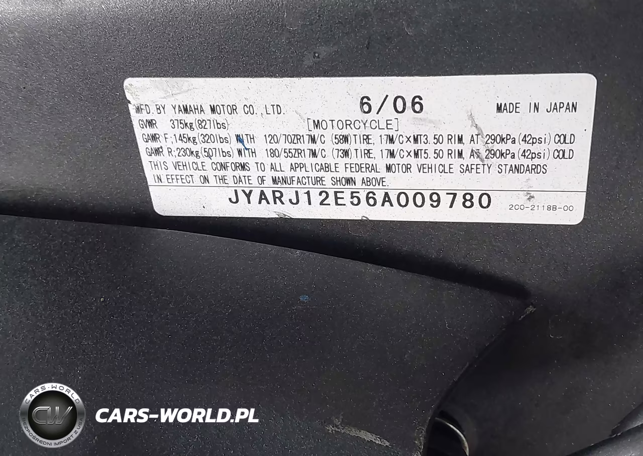 2006 Yamaha Yzfr6 L VIN:JYARJ12E56A009780 - 10