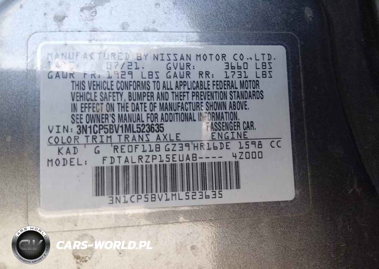 2021 Nissan Kicks S Xtronic Cvt VIN:3N1CP5BV1ML523635 - 9