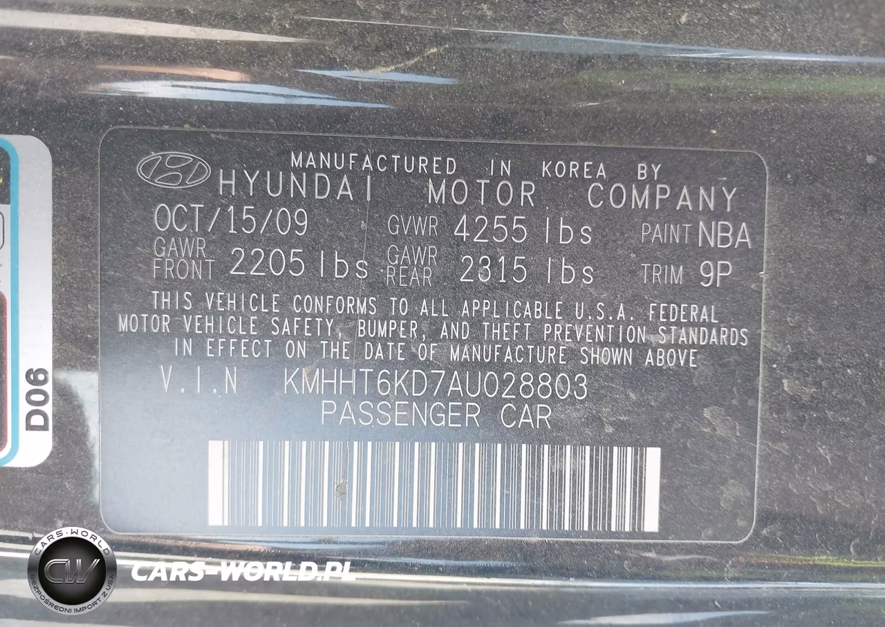 2010 Hyundai Genesis 2.0T VIN:KMHHT6KD7AU028803 - 9