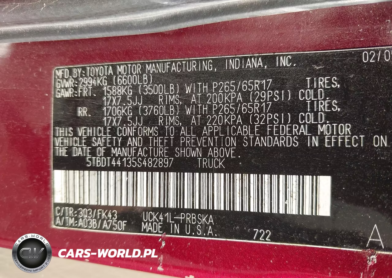 2005 Toyota Tundra Sr5 V8 VIN:5TBDT44135S482897 - 9