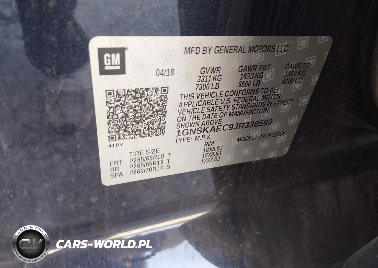 2018 Chevrolet Tahoe Ls VIN:1GNSKAEC9JR338593 - 9