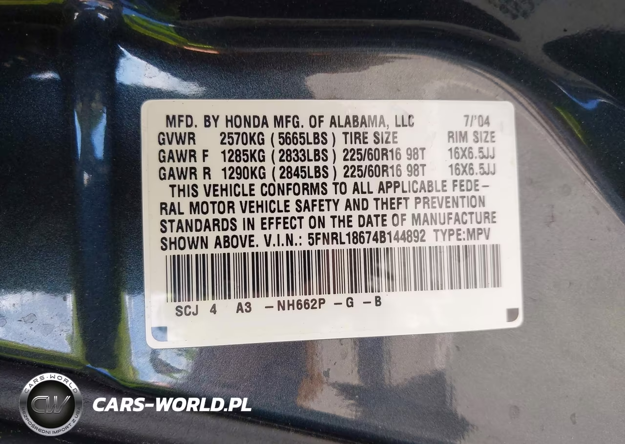 2004 Honda Odyssey Ex VIN:5FNRL18674B144892 - 9