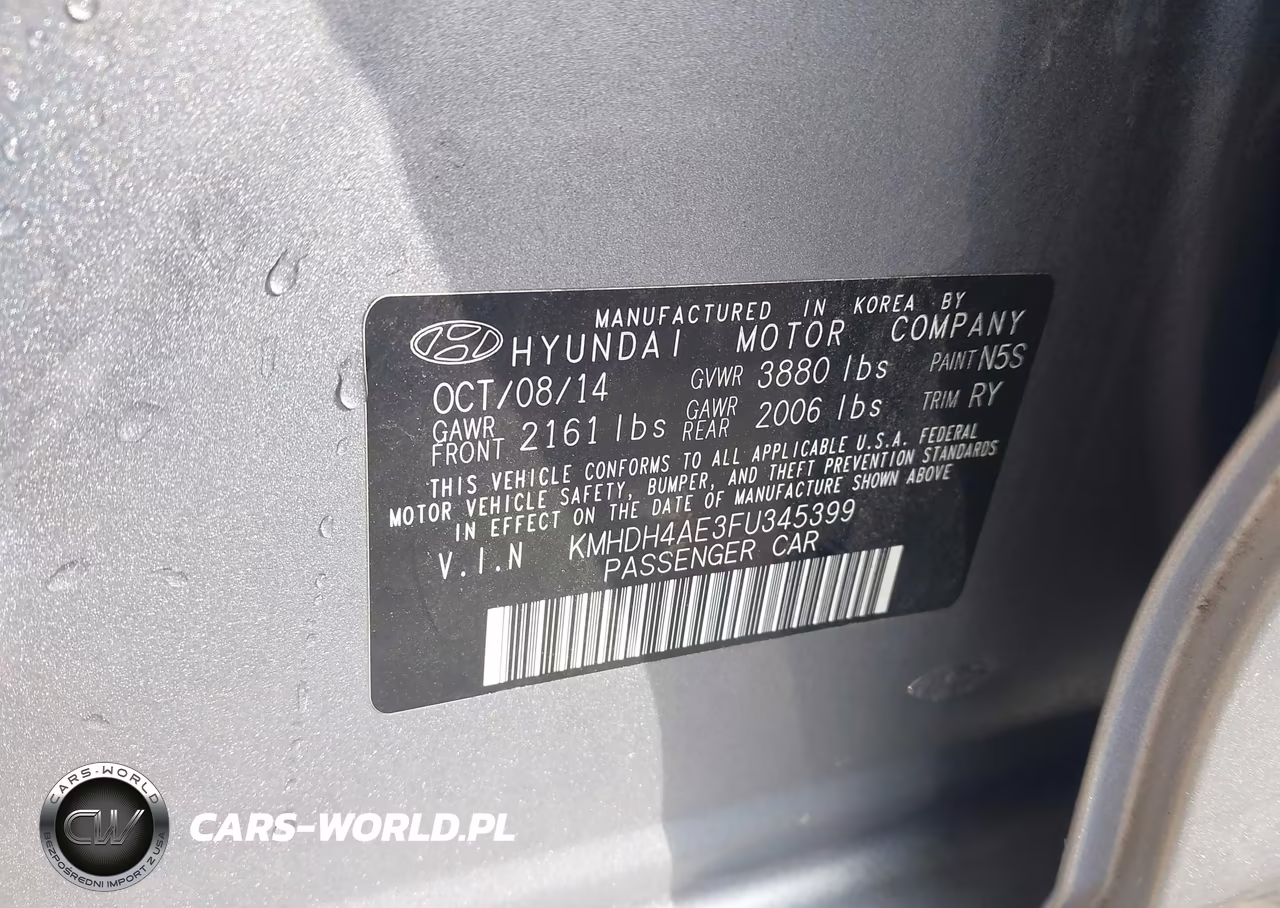 2015 Hyundai Elantra Se VIN:KMHDH4AE3FU345399 - 9