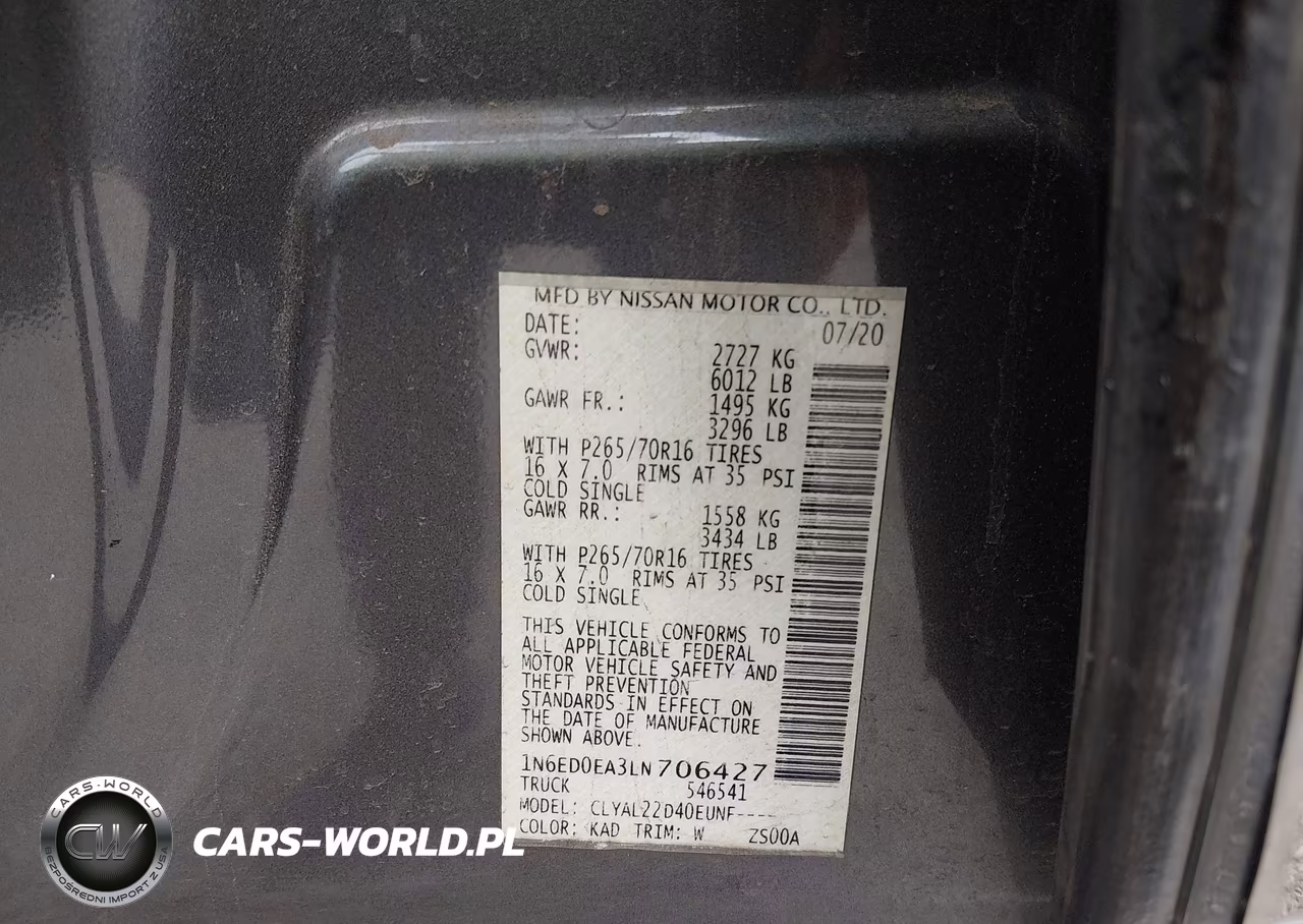 2020 Nissan Frontier Sv 4X2 VIN:1N6ED0EA3LN706427 - 9