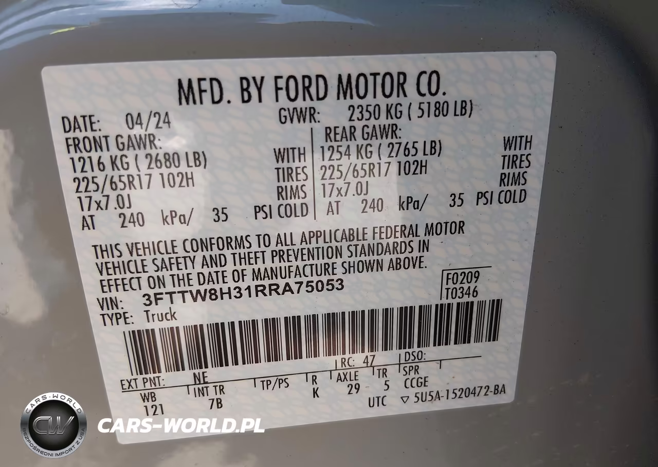 2024 Ford Maverick Xlt VIN:3FTTW8H31RRA75053 - 9