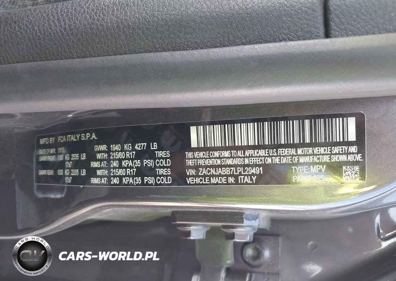 2020 Jeep Renegade Altitude Fwd VIN:ZACNJABB7LPL29491 - 9