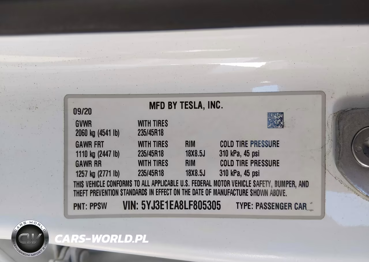2020 Tesla Model 3 Standard Range Plus Rear-Wheel Drive-Standard Range Rear-Wheel Drive VIN:5YJ3E1EA8LF805305 - 9