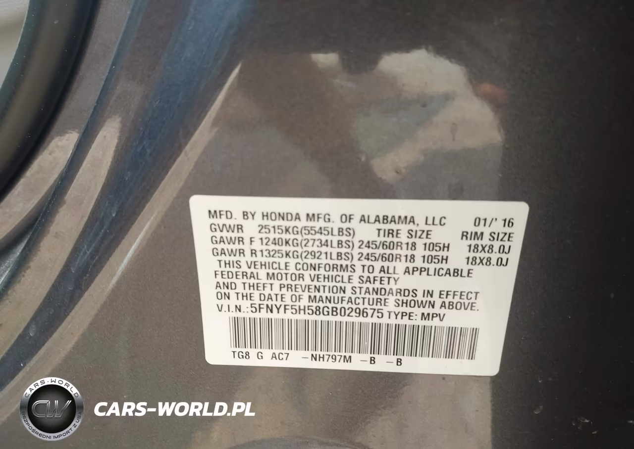 2016 Honda Pilot Ex-L VIN:5FNYF5H58GB029675 - 9