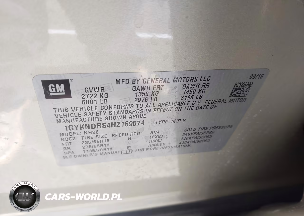 2017 Cadillac Xt5 Luxury VIN:1GYKNDRS4HZ169574 - 9