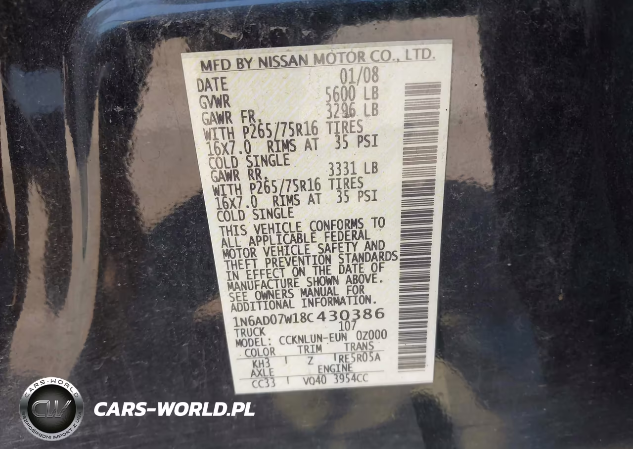 2008 Nissan Frontier Nismo Off Road VIN:1N6AD07W18C430386 - 9