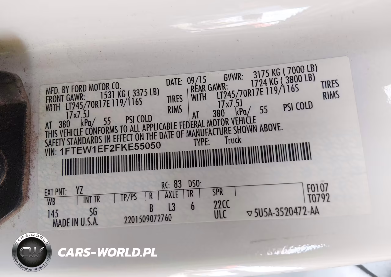 2015 Ford F-150 Xl VIN:1FTEW1EF2FKE55050 - 9
