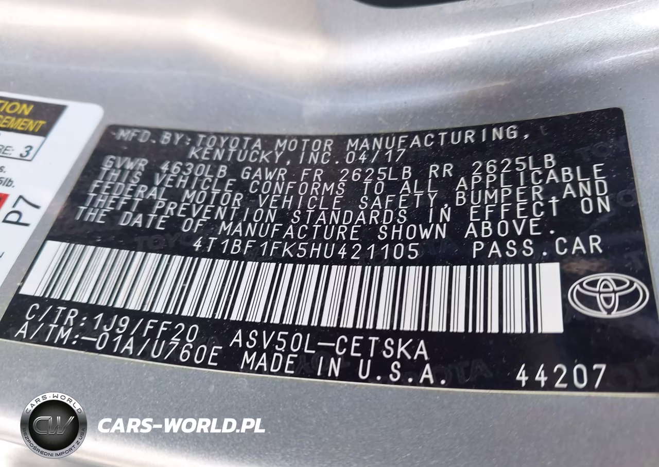 2017 Toyota Camry Se VIN:4T1BF1FK5HU421105 - 9