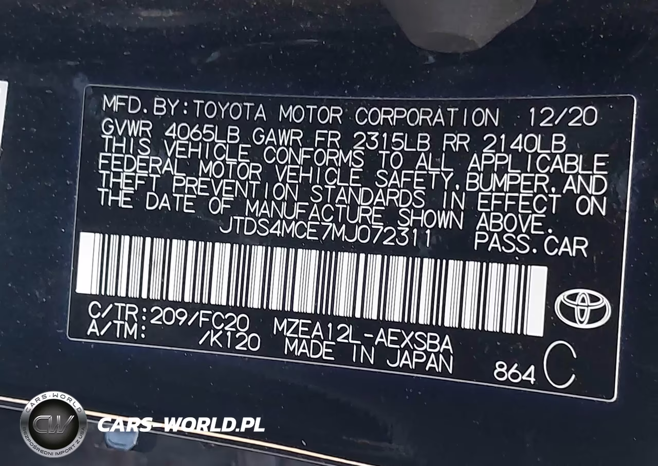 2021 Toyota Corolla Se VIN:JTDS4MCE7MJ072311 - 9