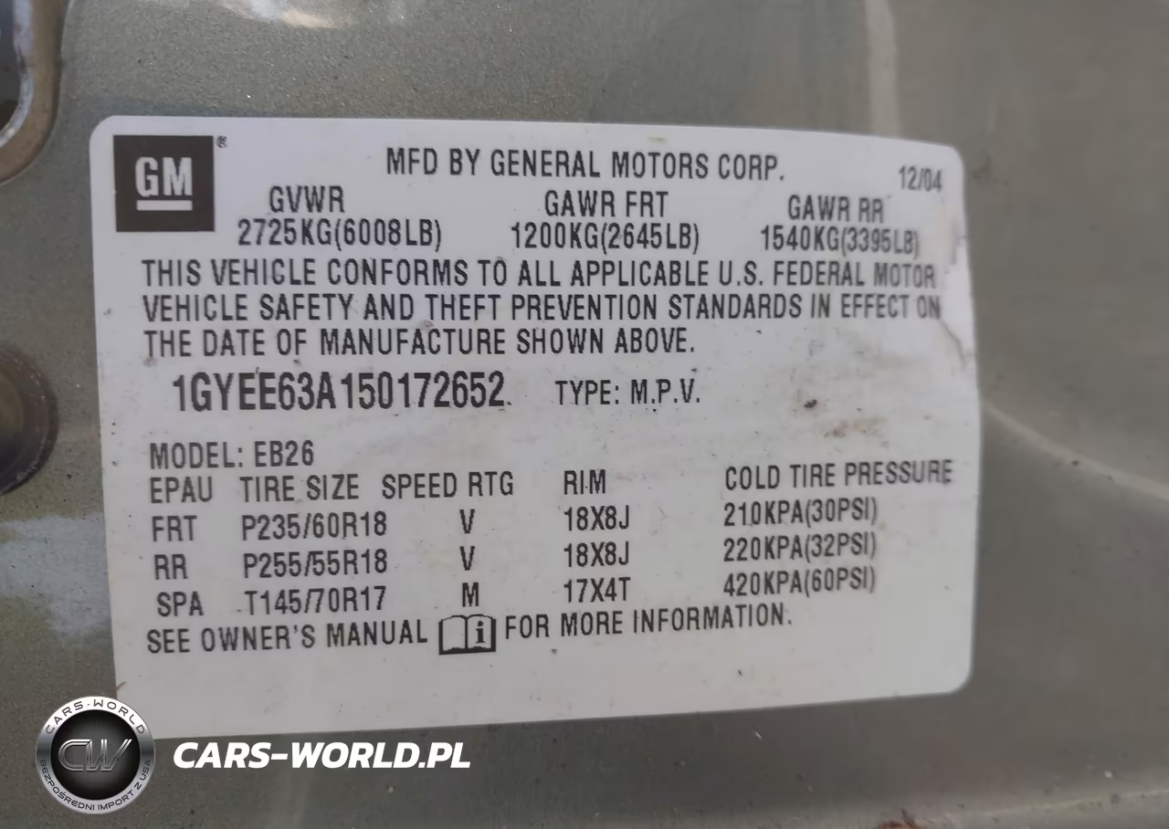 2005 Cadillac Srx V8 VIN:1GYEE63A150172652 - 9