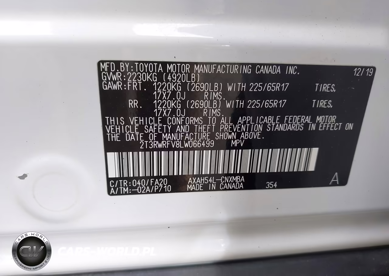 2020 Toyota Rav4 Hybrid Xle VIN:2T3RWRFV8LW066499 - 9