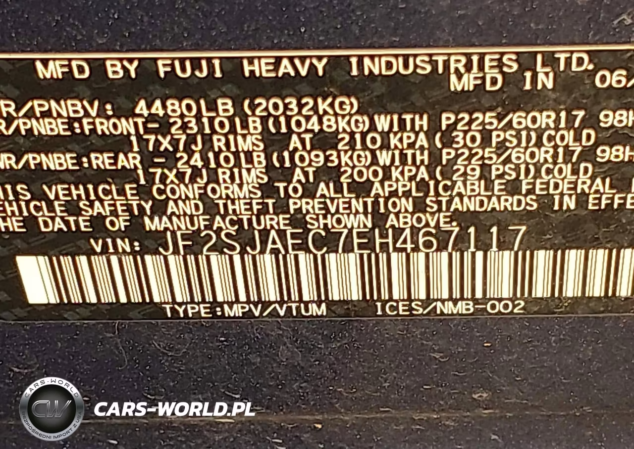 2014 Subaru Forester 2.5I Premium VIN:JF2SJAEC7EH467117 - 17