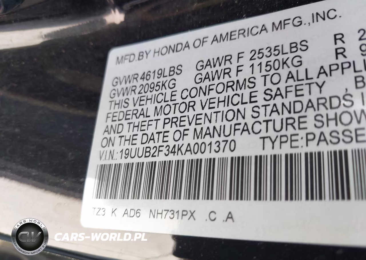 2019 Acura Tlx Standard VIN:19UUB2F34KA001370 - 9
